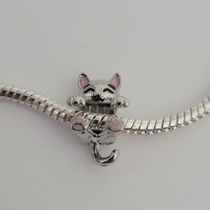 New! For Pandora Troll Charm Bracelet Silver Color Cute Cat Paw Wraparound Charm